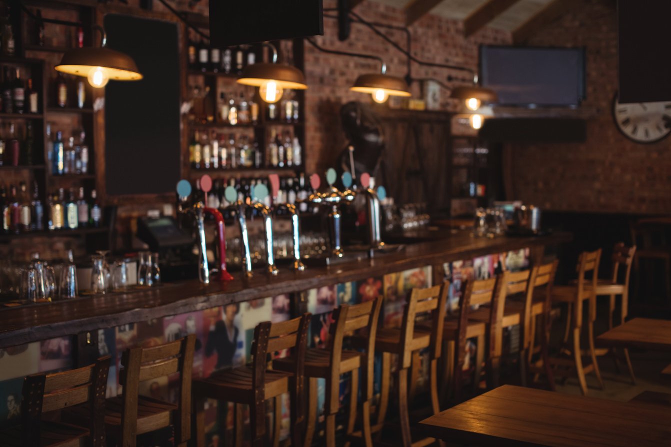Chairs arranged in pub